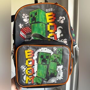 Minecraft Creeper Backpack - 2pcs w/lunchbox. NWT